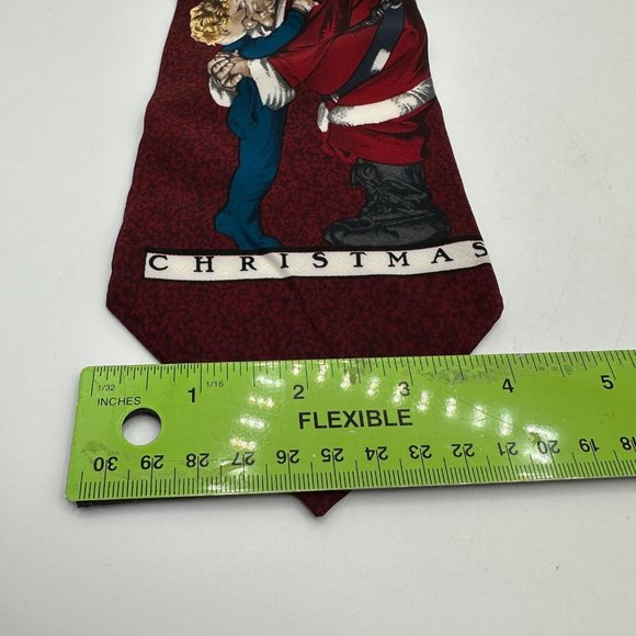 The Saturday Evening Post Neck Tie Mens 100% Silk Red Santa Claus Vintage 1996 - Picture 8 of 8